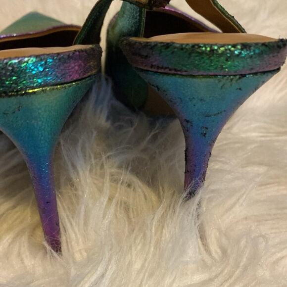 MATERIAL GIRL Darcie Slip-On Sandals with Iridescent Elastic Padding and Purple - Picture 9 of 9